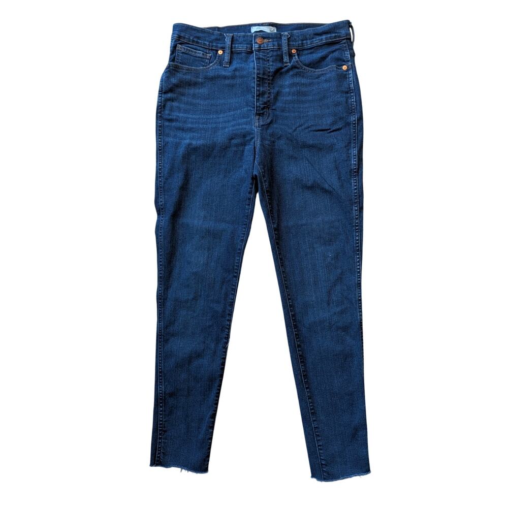 Madewell Women's 10" High-Rise Skinny Raw Hem Dark Wash Denim Jeans Size 31T